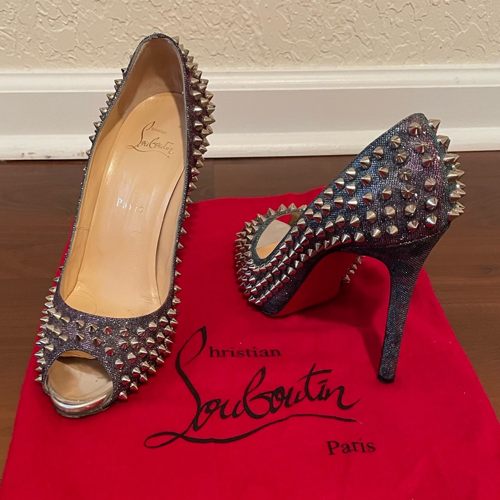 Authentic Christian Louboutin studded heels size 39 1/2
